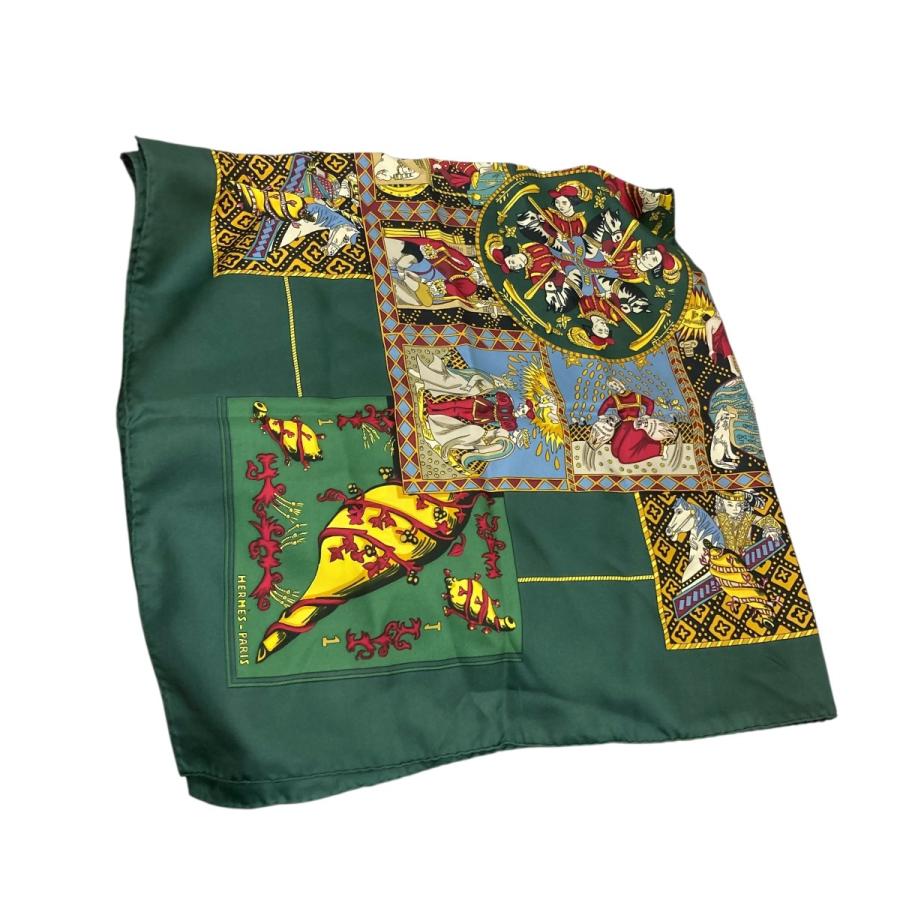 HERMES（エルメス） カレ90 LE TAROT シルクスカーフ グリーン サイズ