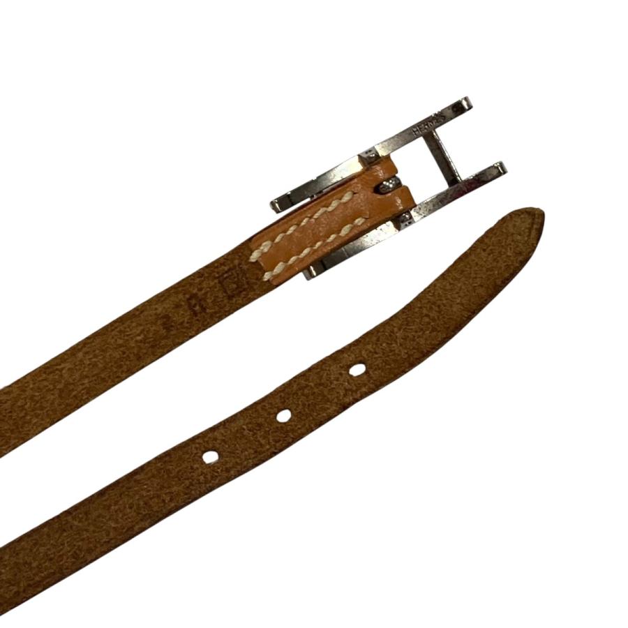 【マルジェラ期】HERMES（エルメス）アピ　E刻印レザーブレスレットブラウン HERMES（エルメス） □E刻印 マルジェラ期 アピ3レザーブレスレット