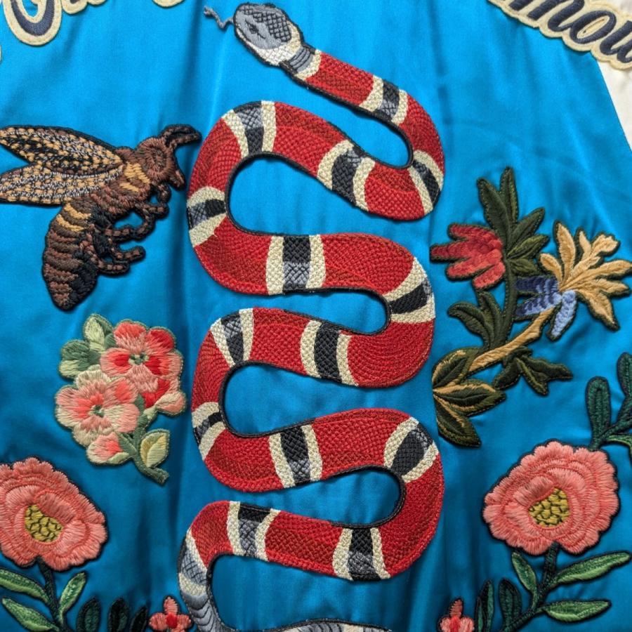 GUCCI（グッチ） GUCCI DIYスネーク刺しゅうサテンスカジャン 443928