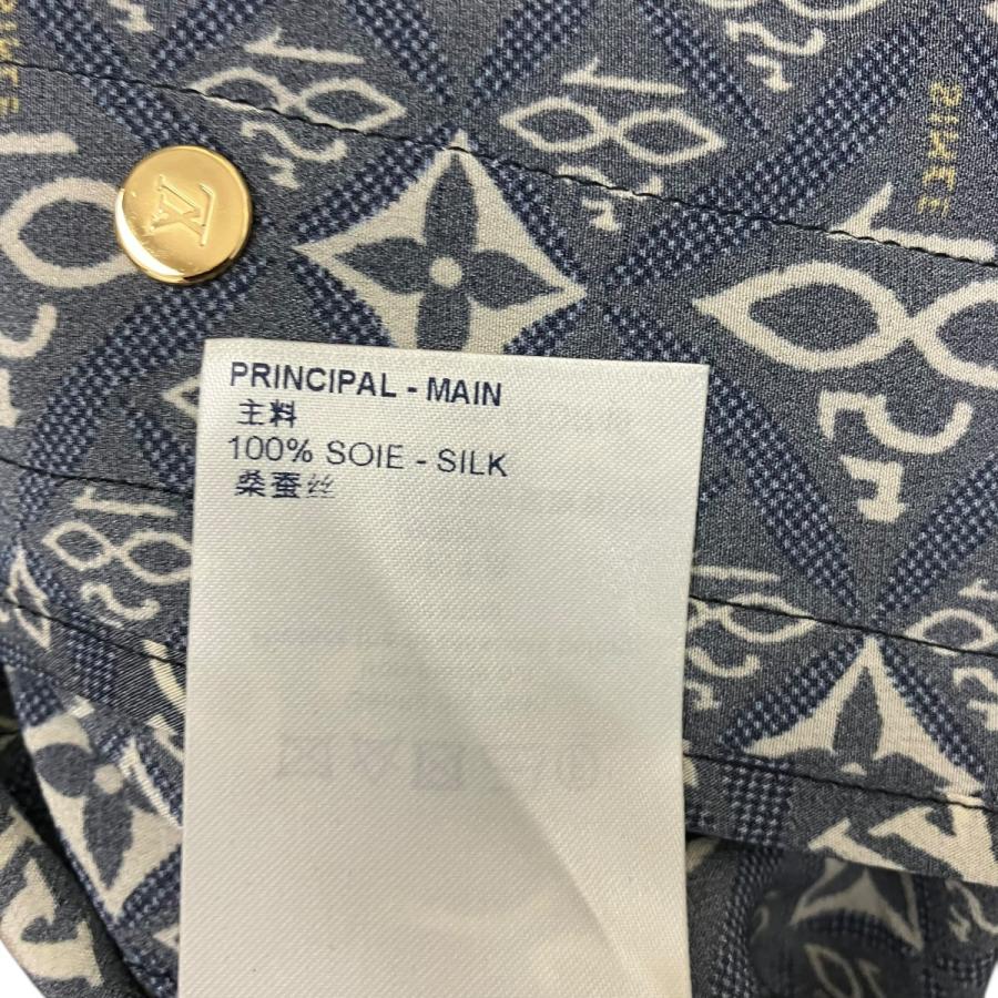 ルイヴィトン LOUIS VUITTON 21SS モノグラムノースリーブシルクワンピース RW211B ZPD FKDR48 ネイビー サイズ：36_6