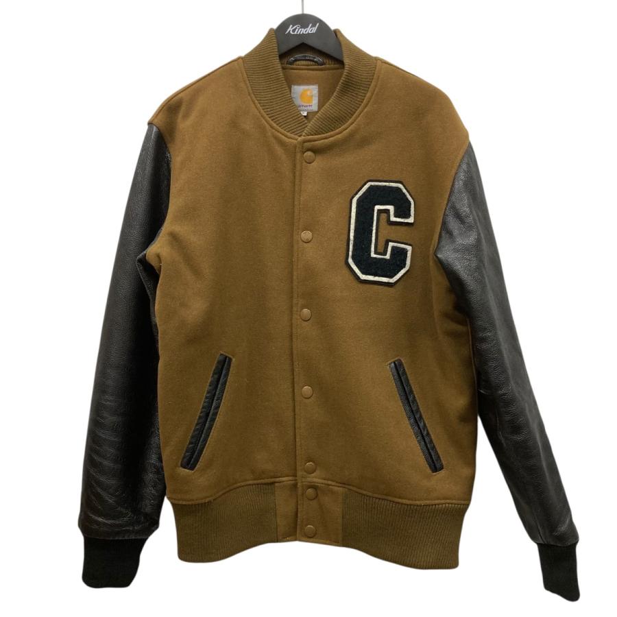 Carhartt（カーハート） レザースリーブスタジャン ブラウン×ブラック