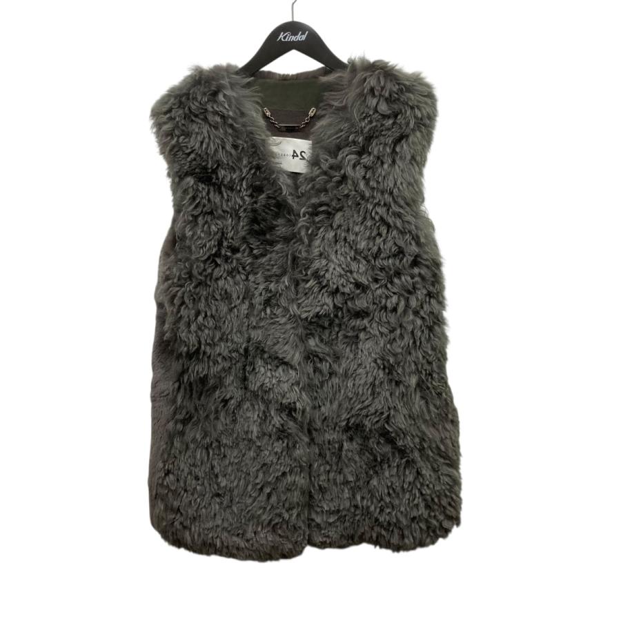 マンゾーニ 24 MANZONI 前後切替リアルファーベスト G0118M371 グレー