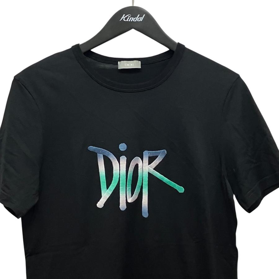 【希少コラボ】ディオール×ステューシー 刺繍ロゴ Tシャツ ブラック 黒 XL 値下げ】DIOR×stussy 刺しゅうロゴTシャツ 033J600D0589 ブラック
