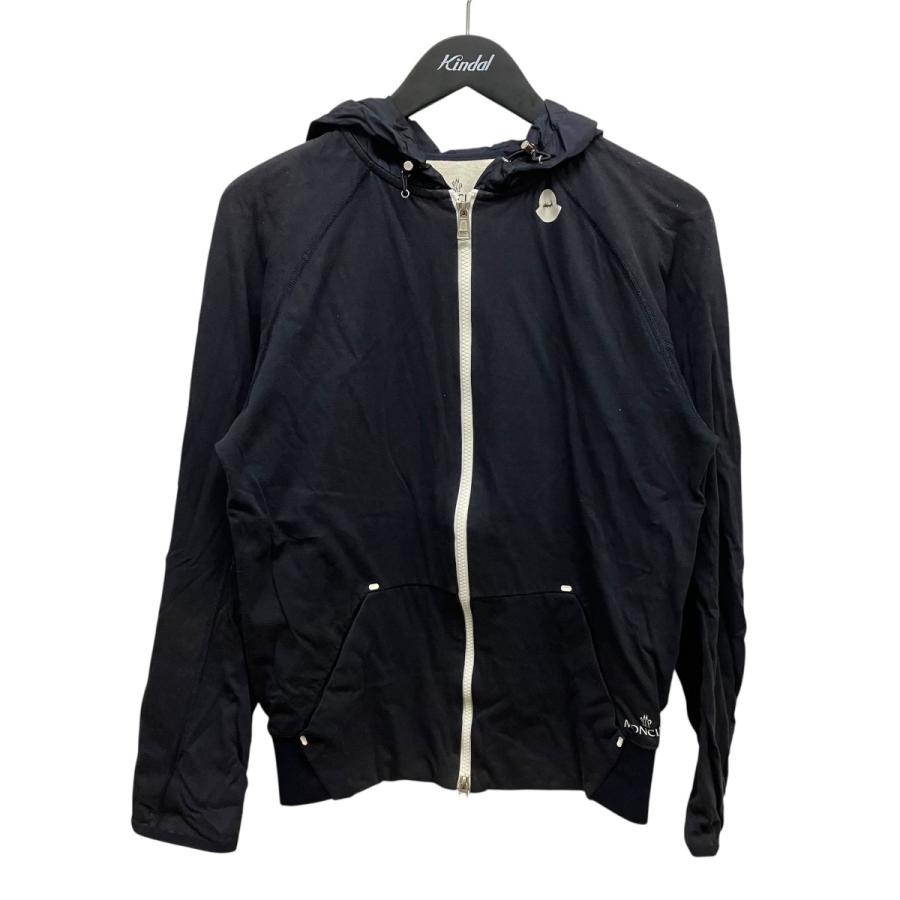 Moncler モンクレール　フードの外せるナイロンジャケット　ネイビー MONCLER（モンクレール） ナイロン切り替えフーデットパーカー