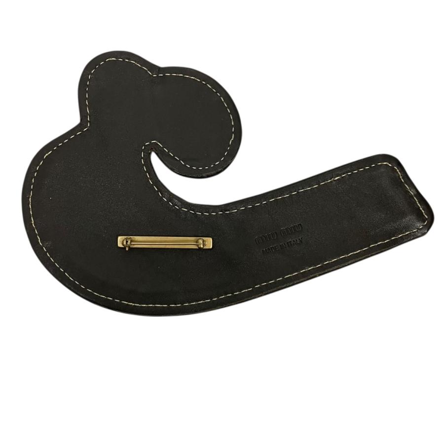 ミュウミュウ MIU MIU WAVE BROOCH レザーブローチ サイズ：One Size_1