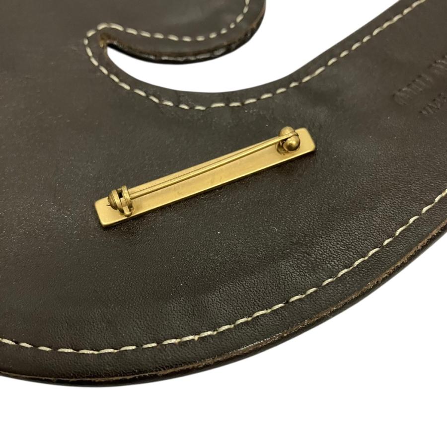 ミュウミュウ MIU MIU WAVE BROOCH レザーブローチ サイズ：One Size_3