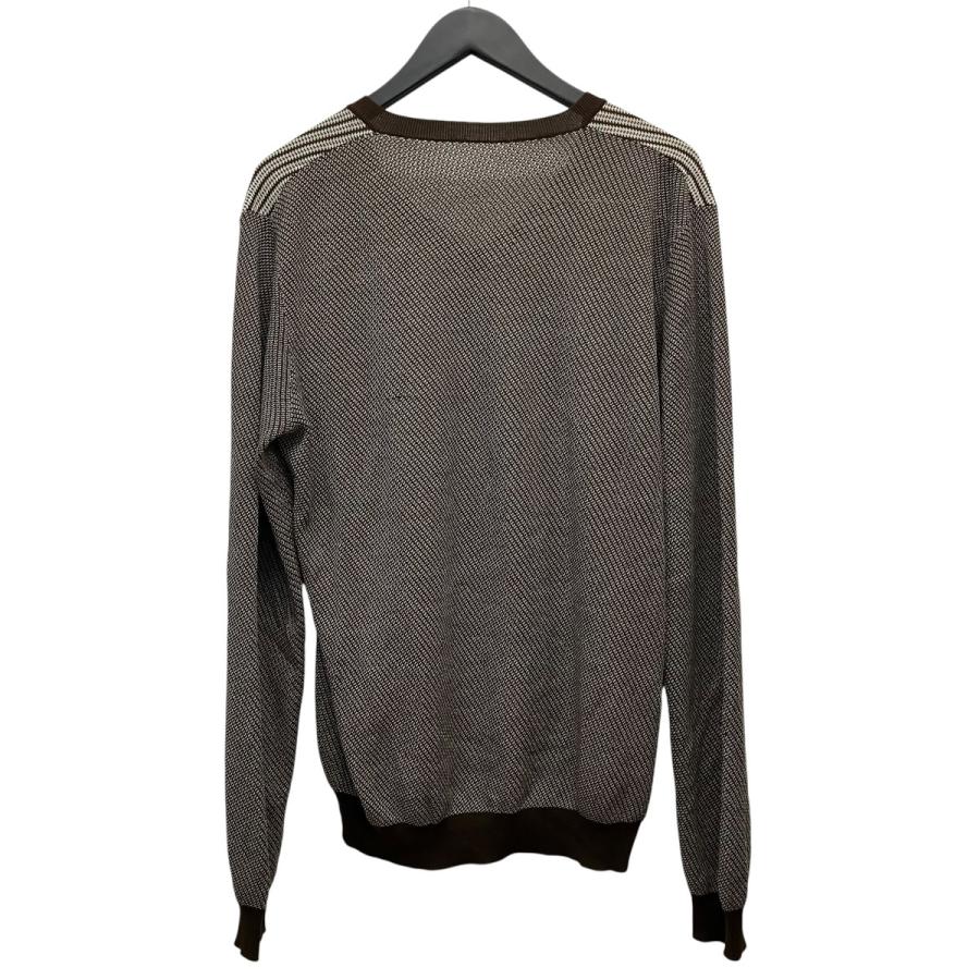 プラダ PRADA 15SS geometric knit シルク混Vネックニット UMA333 ブラウン サイズ：52_1