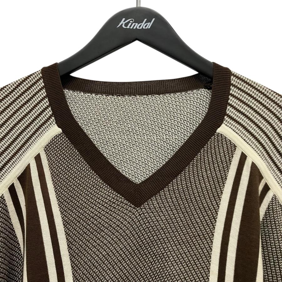 プラダ PRADA 15SS geometric knit シルク混Vネックニット UMA333 ブラウン サイズ：52_2
