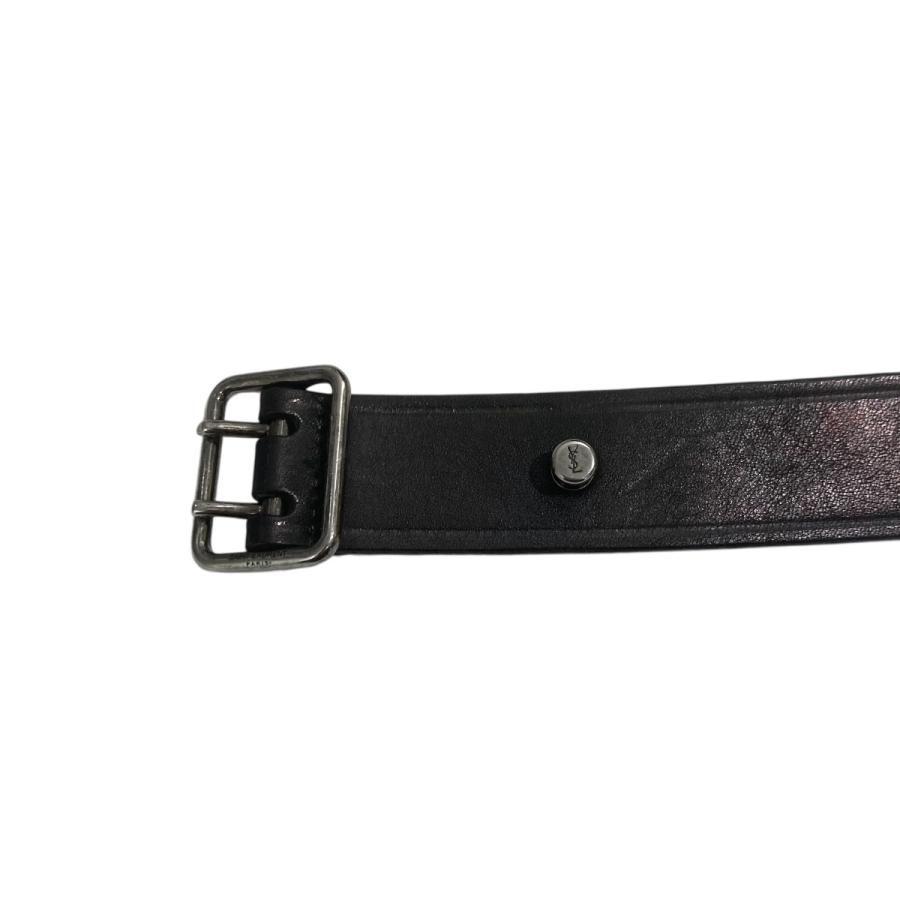 サンローランパリ Saint Laurent Paris レザーベルト ブラック サイズ 