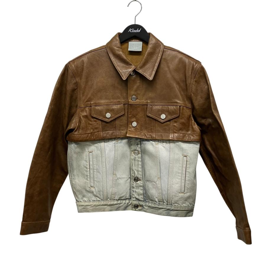 ヴェトモン VETMENTS Convertible leather and denim jacket レザー