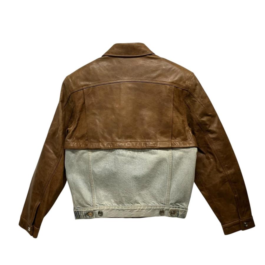 ヴェトモン VETMENTS Convertible leather and denim jacket レザー