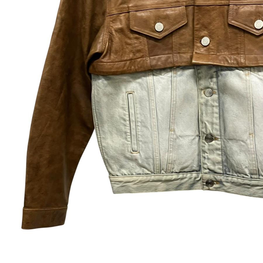 ヴェトモン VETMENTS Convertible leather and denim jacket レザー 