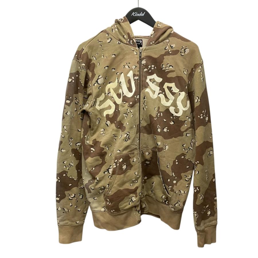 STUSSY（ステューシー） カモ柄ジップパーカー ベージュ サイズ：M