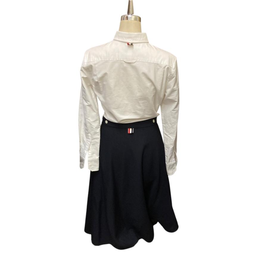 トム・ブラウン Thom Browne 2PLY FRESCO HIGHWAIST A-LINE SHIRT DRESS 2 PLY フレスコ ハイウの画像