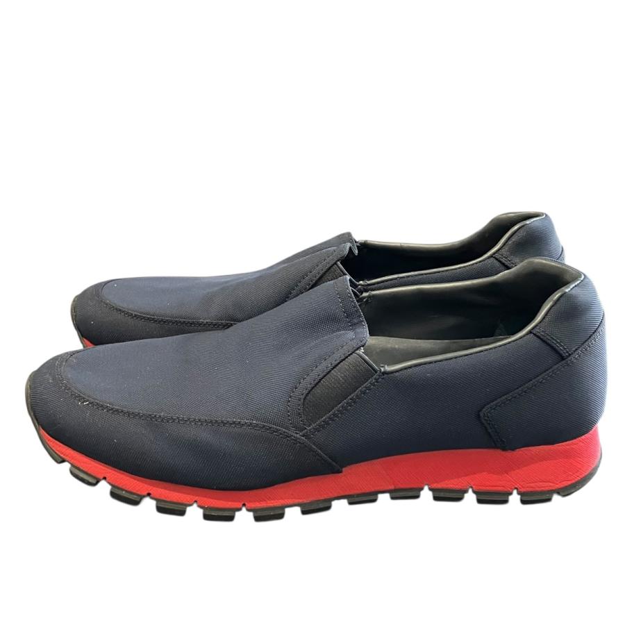 PRADA（プラダ） スリッポン 4D2805 ネイビー×レッド サイズ：5 