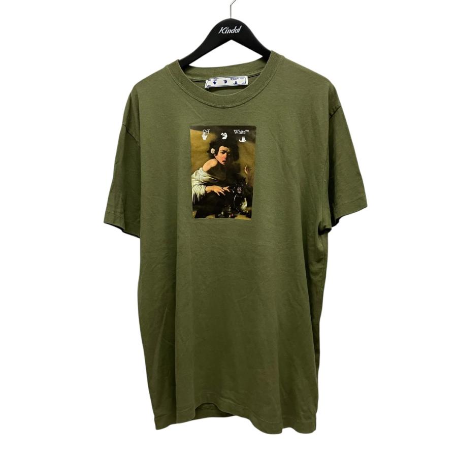 Off-White 中古 オフホワイト OFFWHITE プリントTシャツ OMAA038F21JER005 カーキ サイズ:XS