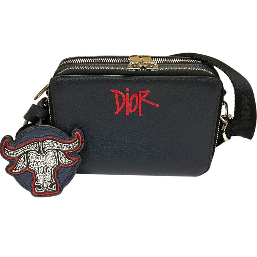値下げ】DIOR×Shawn Stussy ロゴレザーショルダーバッグ 24-BO-1200