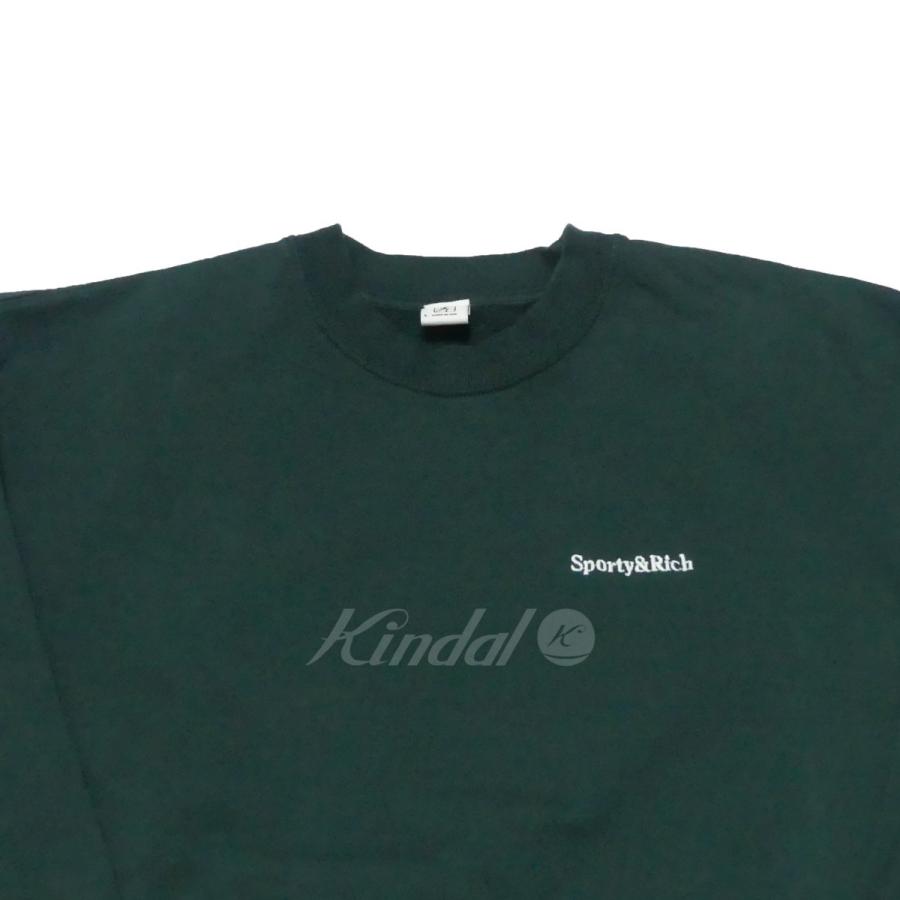 【2月14日値下】SPORTY＆RICH 21AW SERIF LOGO CREWNECK セリフ ロゴ クルーネック スウェット グリーン サイズ：｜kindal｜03