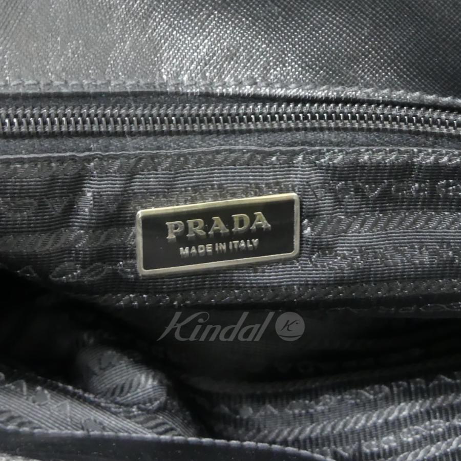 プラダ PRADA トライアングル ロゴプレート ナイロン トートバッグ ブラック サイズ：-｜kindal｜04