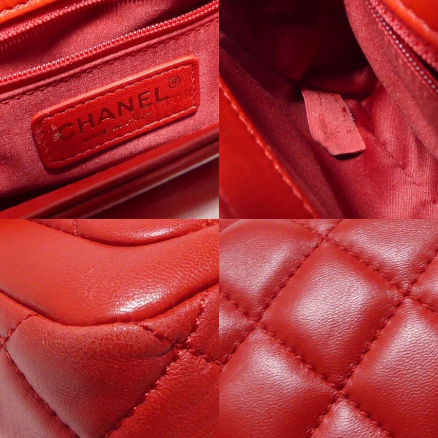 シャネル CHANEL マトラッセ23 ココマーク ラムスキン ダブルチェーンショルダーバッグ レッド × ゴールド サイズ：-｜kindal｜11