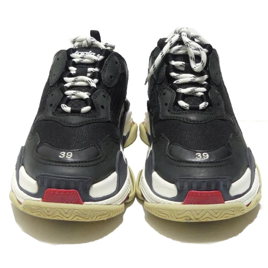 BALENCIAGA トリプルS フェイクレザー×メッシュ スニーカー ブラック 