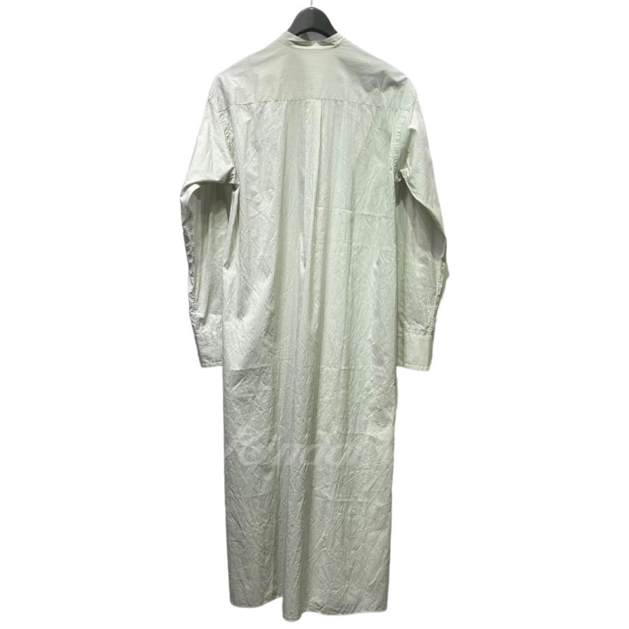 AURALEE FINX SILK STRIPE LONG ONE-PIECE シャツワンピース A20SD01FS  