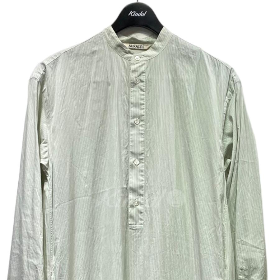 AURALEE FINX SILK STRIPE LONG ONE-PIECE シャツワンピース A20SD01FS  
