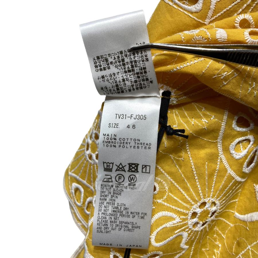 TOGA VIRILIS 23SS COTTON EMBROIDERY S／S SHIRT TV31-FJ305 イエロー 
