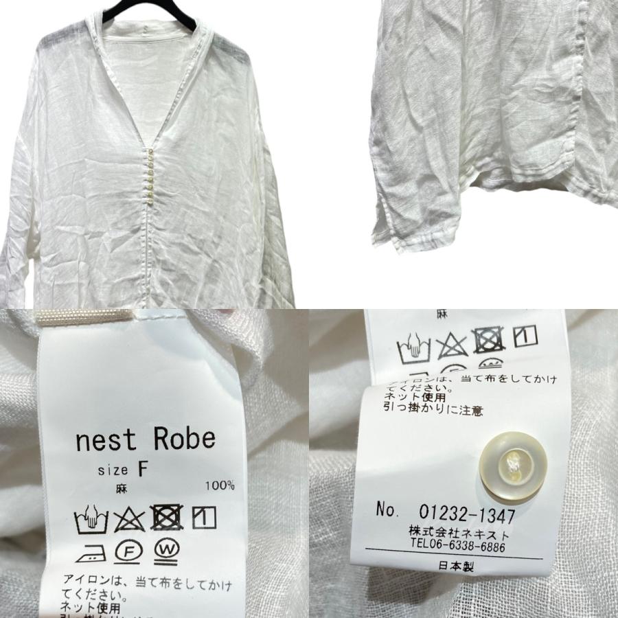 nest Robe ネストローブ 23SS ショールカラー リネンガーゼ ロング 