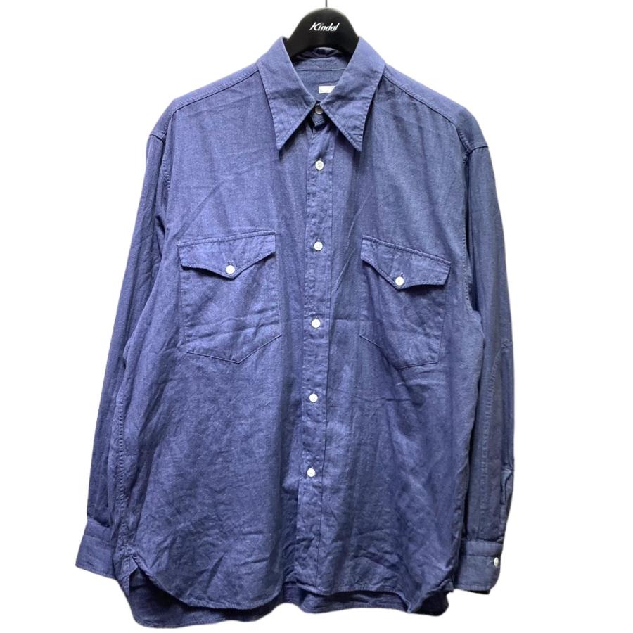 COMOLI 【値下げ】COMOLI 21AW ヨリ杢ワークシャツ U03-02005 ブルー  