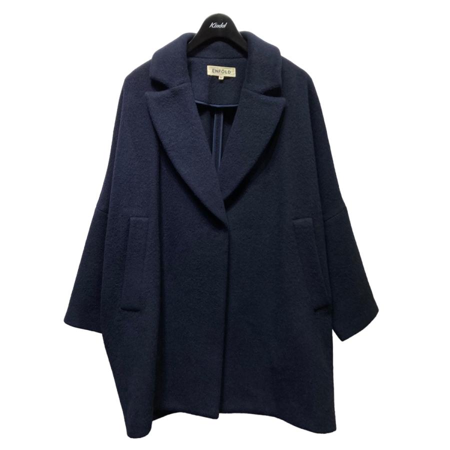 enfold ウールコートネイビー