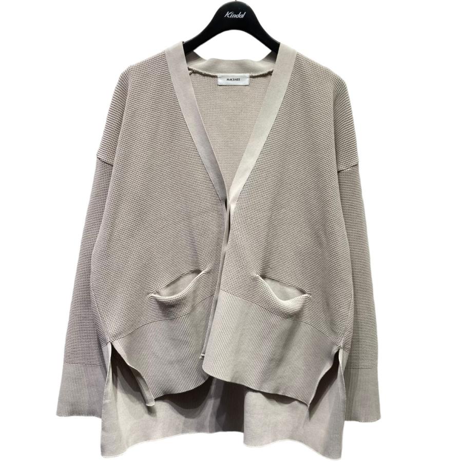 マチャット MACHATT アモッサワッフル ニット Vネック カーディガン 黒 マチャット machatt アモッサワッフルカーディガン ベージュ（マ