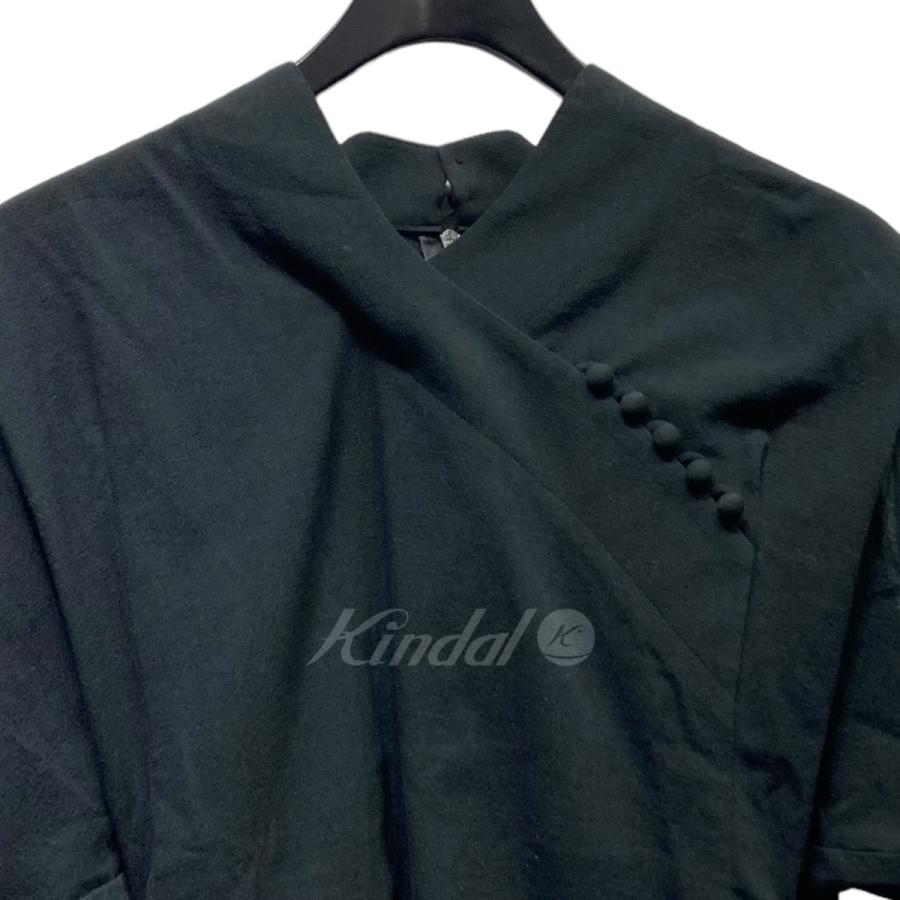 【値下げ】mame kurogouchi 22SS　Crepe Buttoned V-Neck Top／クレープボタンブラウス ブラック サイズ：2 (EC)｜kindal｜03