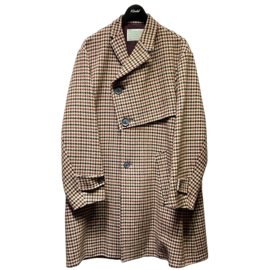 値下げ】kolor 22AW Asymmetry Check Coat チェックコート 22WCM 