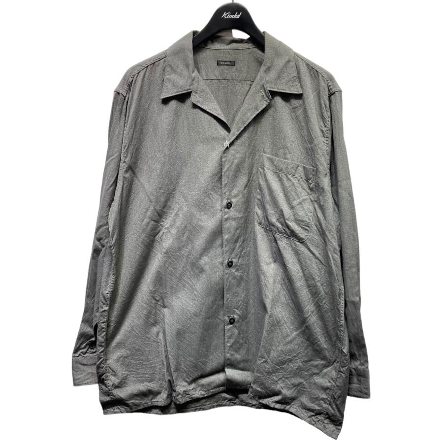 COMOLI コモリ 22SS ヨリ杢 オープンカラーシャツ V01-02020 グレー 