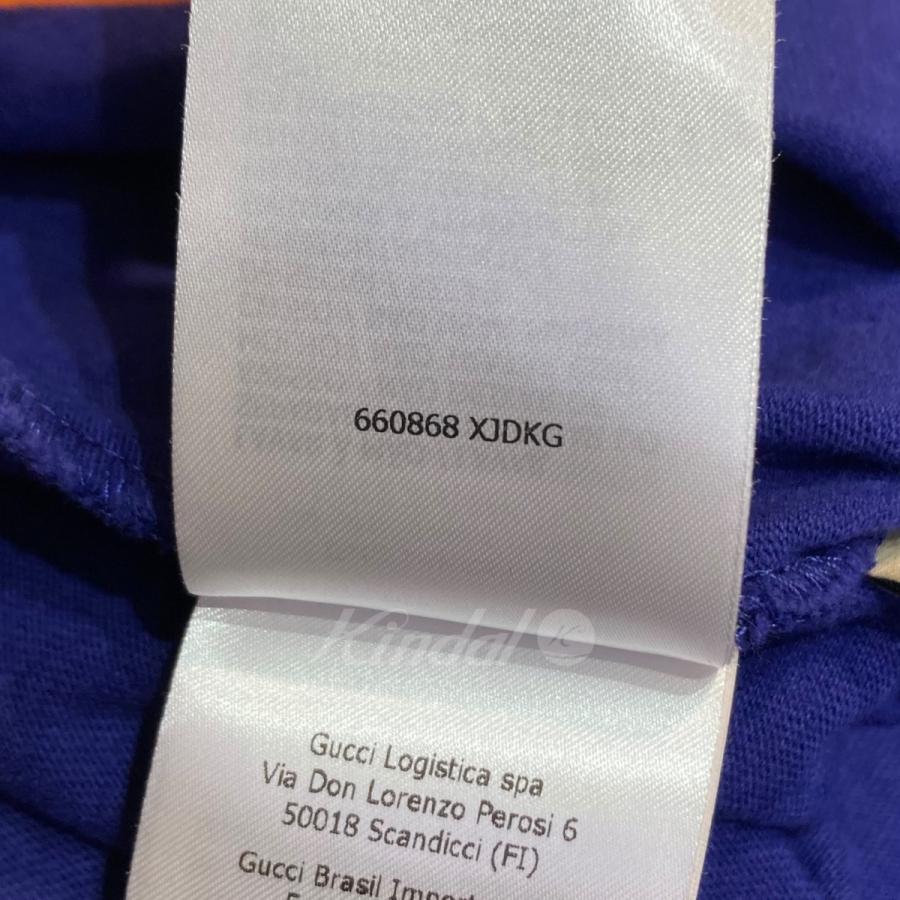 グッチ GUCCI print cotton T-shirt　プリントTシャツ　660868XJDKG パープル×オレンジ サイズ：XS｜kindal｜07