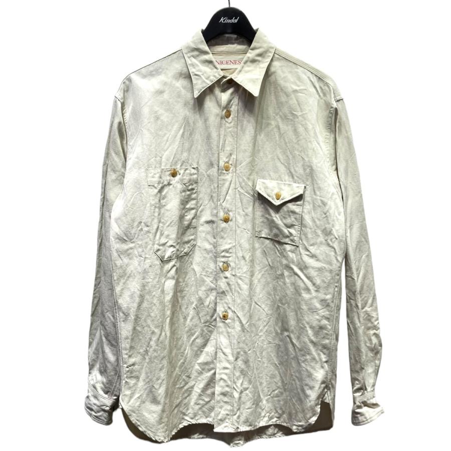 値下げ】NICENESS 22SS RON ポプリンワッシャーシャツ NN-Y07S22 