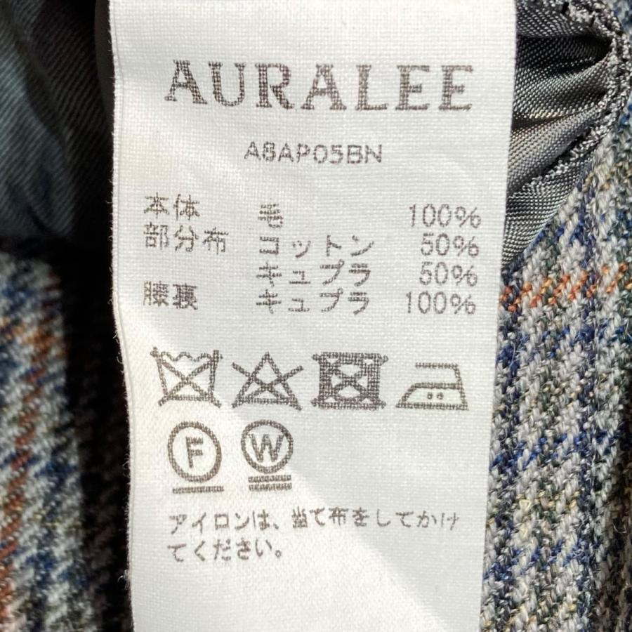 AURALEE 【値下げ】AURALEE DOUBLE FACE CHECK WIDE SLACKS ウール 