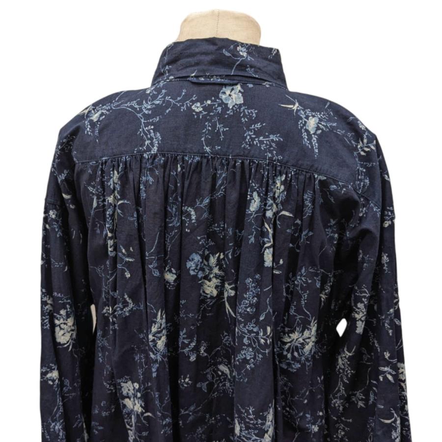 5-0815M♪45R/45rpm タペット森花プリントのくしゅくしゅドレス