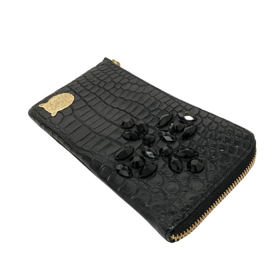 ADMJ　スワロフスキー　ウォレット　ブラック　正規品 A.D.M.J エーディーエムジェイ A．D．M．J． クロコダイル