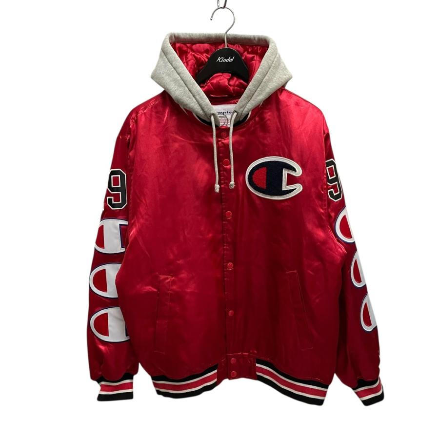 Supreme × Champion スタジャン Supreme 【値下げ】Supreme ×CHAMPION Hooded Satin Varsity