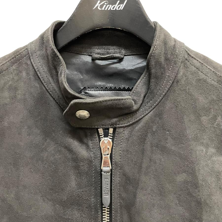 EMMETTI ブラックレザージャケット サイズ46 EMMETI（エンメティ） ラムレザー シングルライダースジャケット 干場