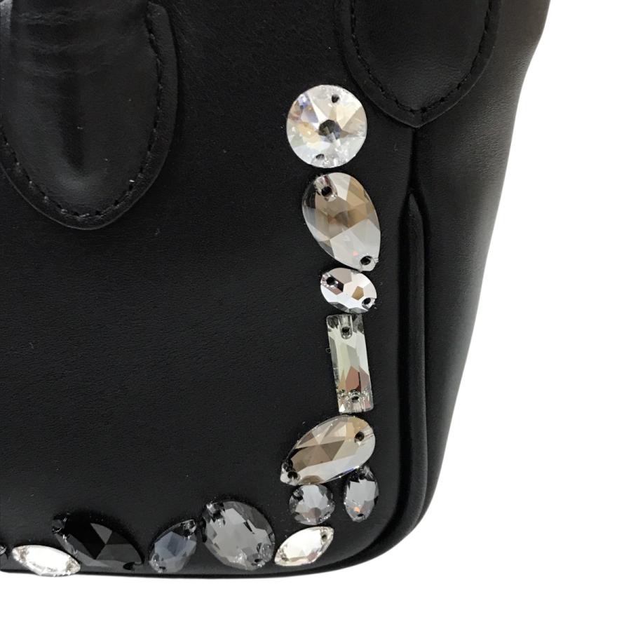 【値下げ】A．D．M．J． クリスタルガラス装飾マイクロミニトートバッグ 18WS01008 ブラック (フレスポ東大阪店)の画像
