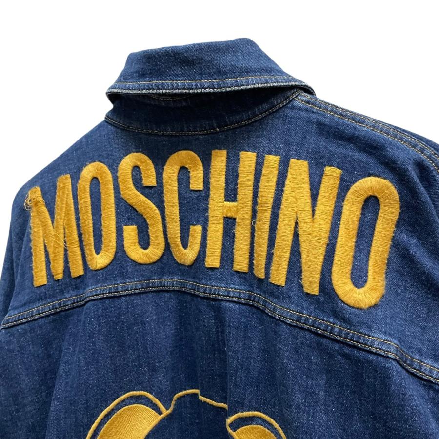 希少】MOSCHINO モスキーノ デニムジャケット デザイン◎ 濃紺色 F