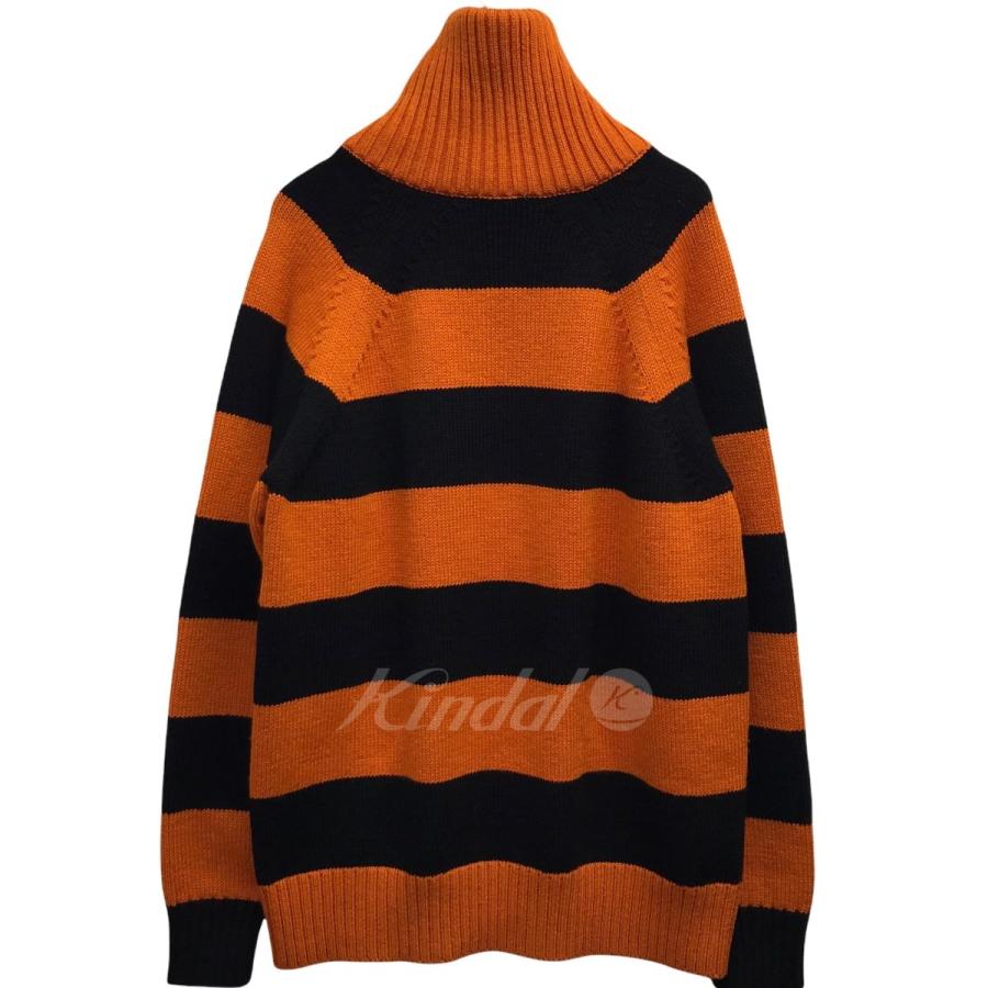 テレビで話題 Burberry ボーダータートルネックニットセーター オレンジ ブラック サイズ S P 代官山店 2319 長袖 Baskincoffee Vicom Corp Com
