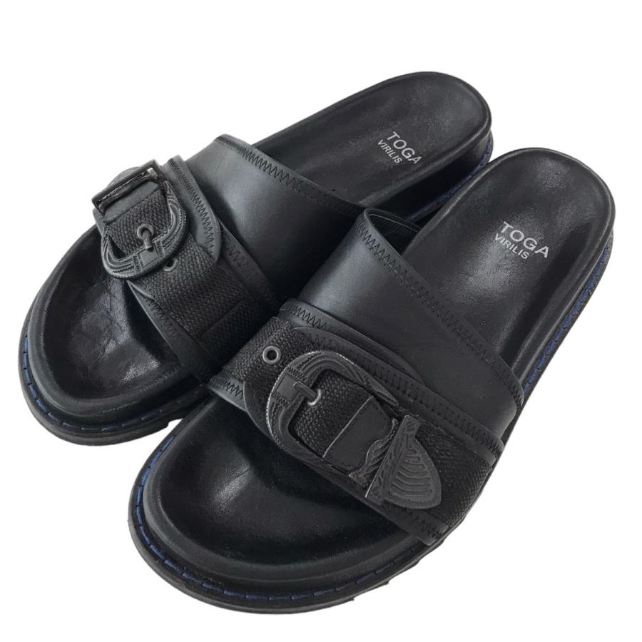 値下げ】TOGA VIRILIS 「LEATHER SANDAL」レザーサンダル ブラック 