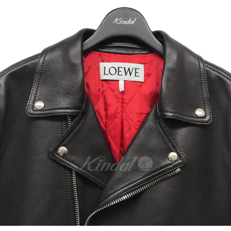 値下げ】LOEWE ダブルライダースジャケット ブラック サイズ：48 