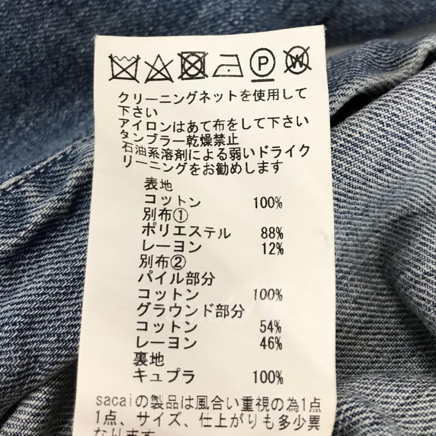 sacai 17AW「Denim Coverall」チロリアン装飾デニムカバーオール 