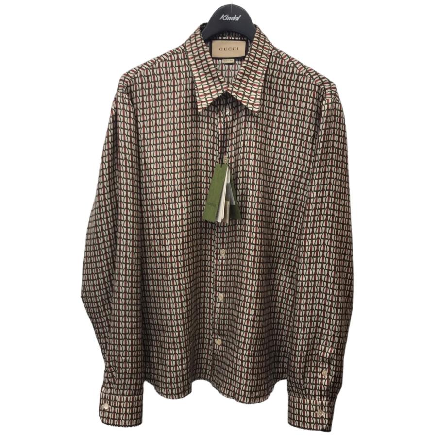 GUCCI　トムフォード期　ストライプ　ウエスタンシャツ　シルク100% GUCCI トムフォード期 ストライプ ウエスタンシャツ シルク100% GUCCI