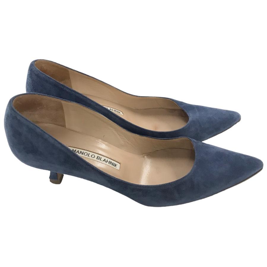マノロ ブラニク MANOLO BLAHNIK 「VARENNA」ヒールパンプス ネイビー 